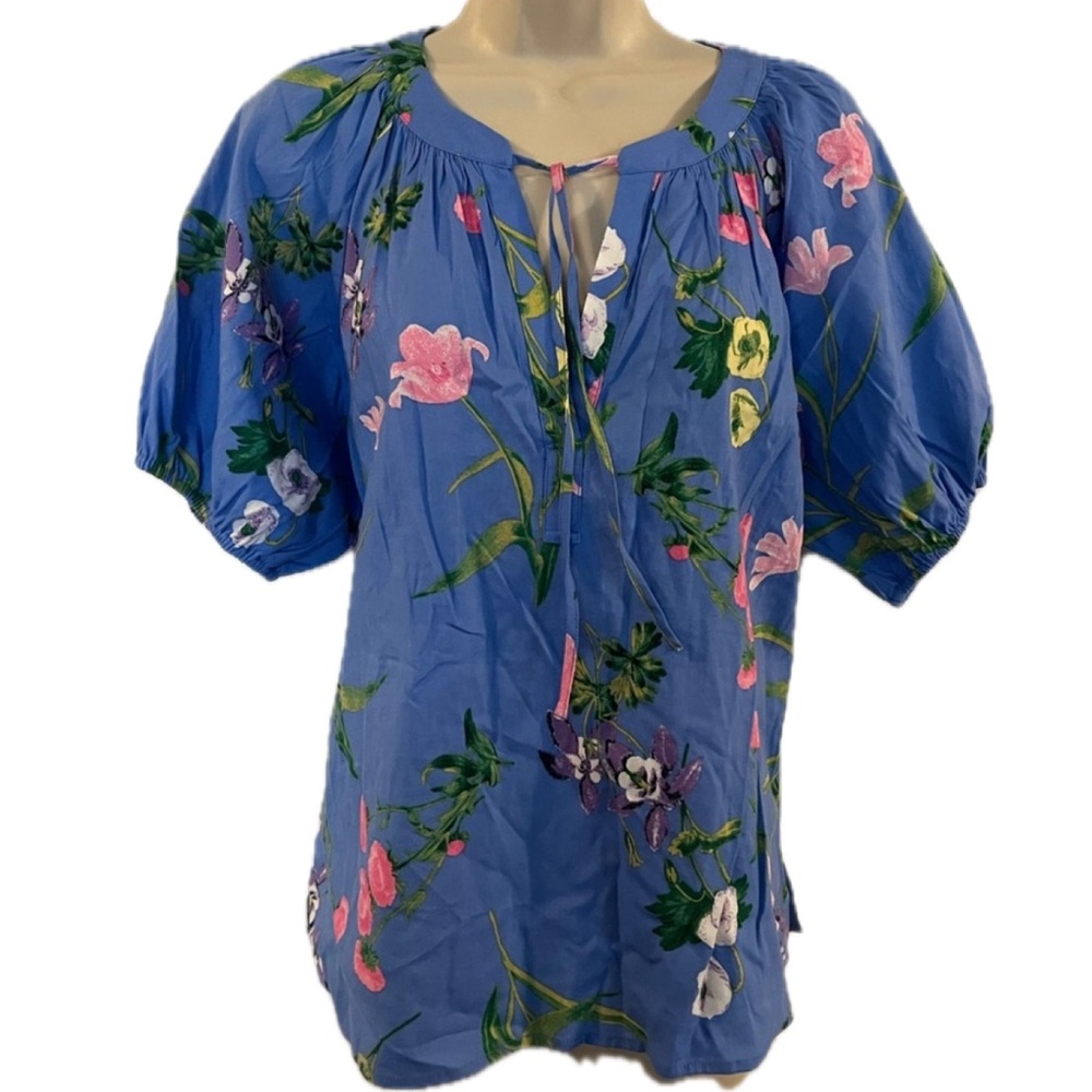LOFT Floral Garden Tie Short Sleeve Blouse! NWT - Size Medium